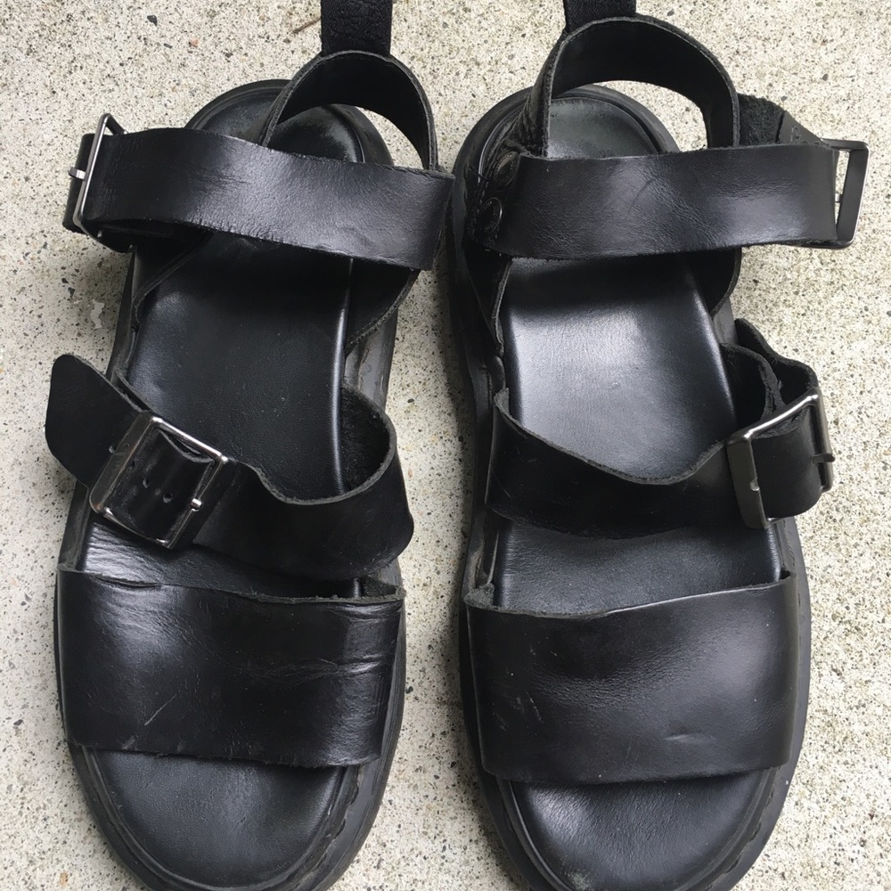 Dr martens black leather sandals